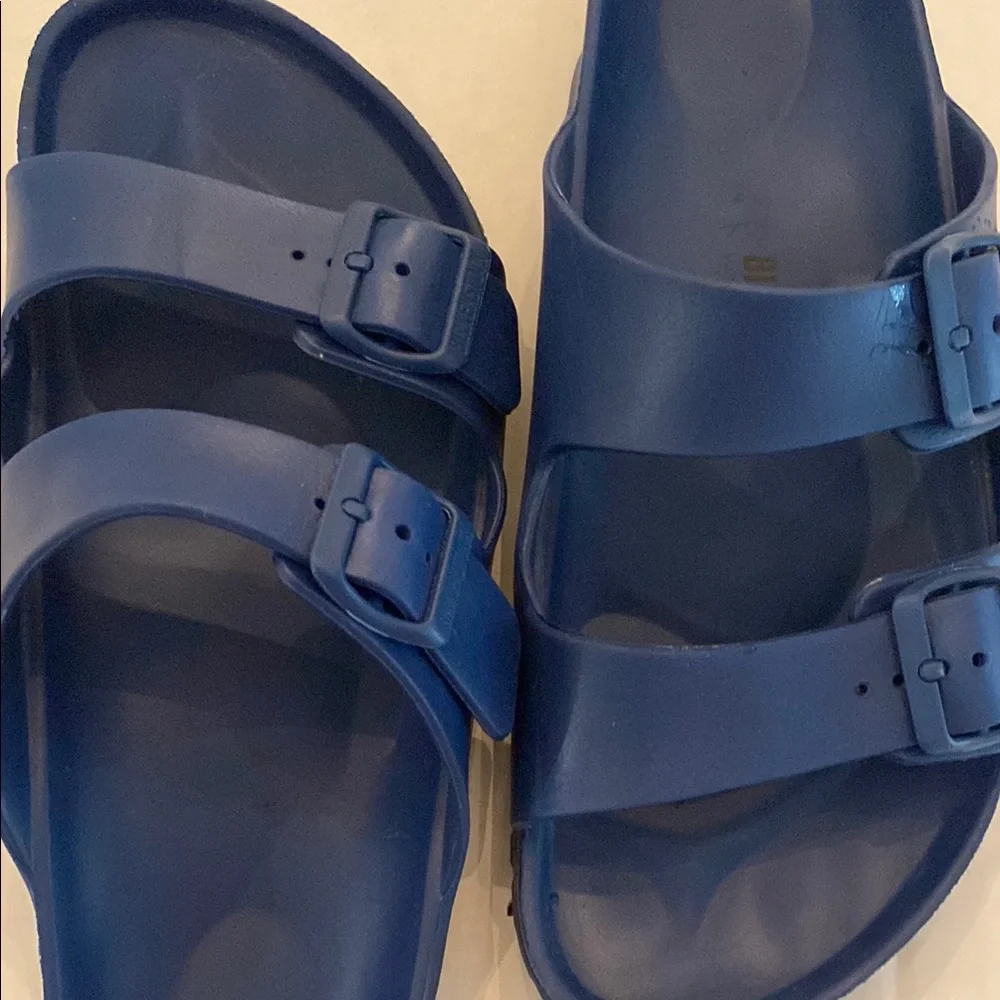 Birkenstock Two-Strap EVA Sandals in Navy Blue